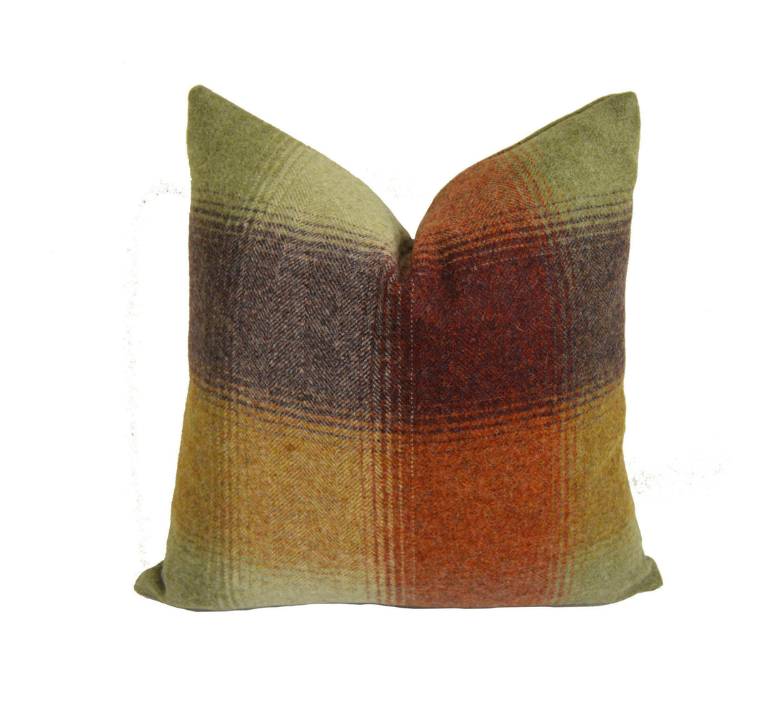 Abraham Moon - Kilnsey - Agate - 100% Wool Cushion Cover - Designer Plaid Pillow Cover - Handmade Custom Abraham Moon Pillow.