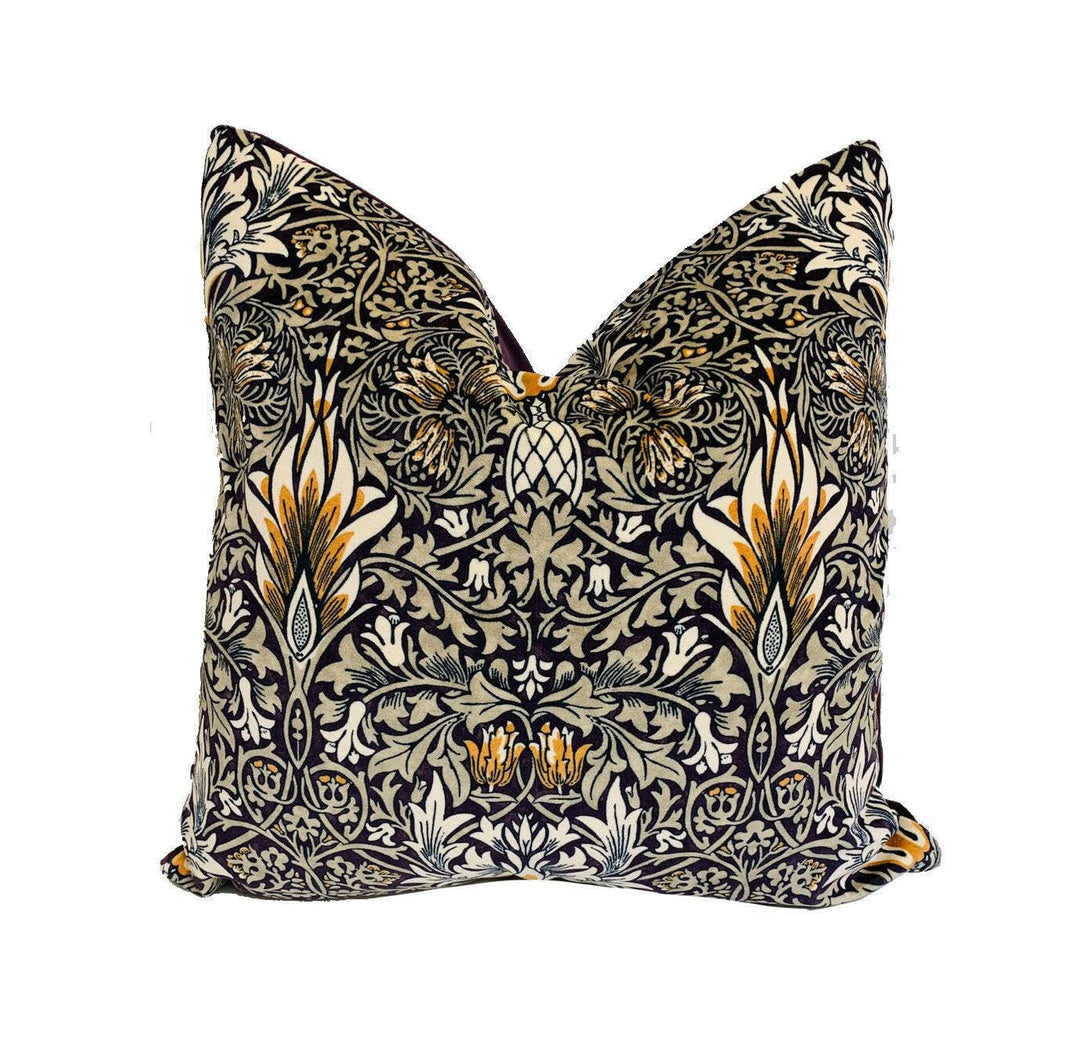 William Morris - Snakeshead Velvet - Mulberry / Saffron - Cushion Cover Pillow Throw Stunning Home Decor.