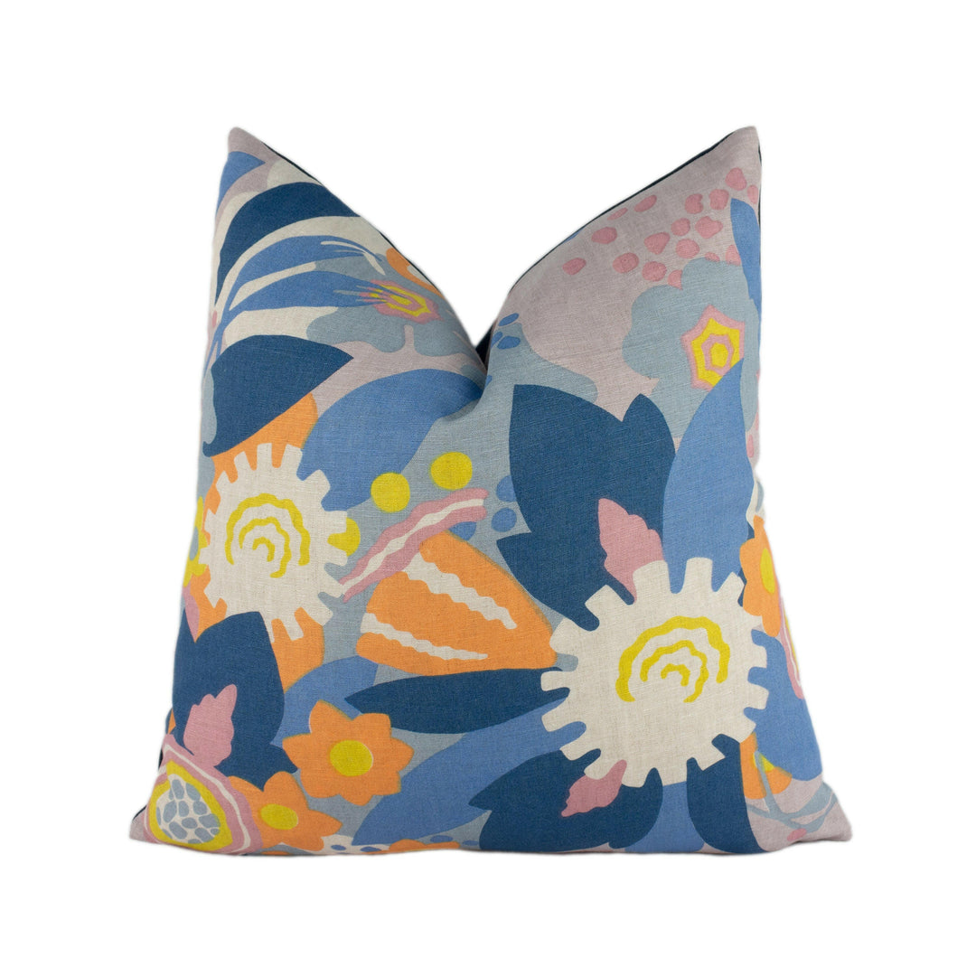 Schumacher - Anita - Lilac & Orange - Exuberant and Sophisticated Floral Designer Cushion Cover - Handmade Throw Pillow Designer Home Decor.