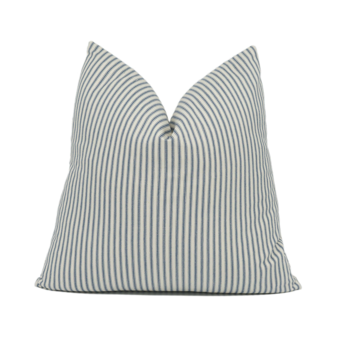 Sanderson - Sutton - Navy - Classic Woven Stripes Cushion Cover - Handmade Throw Pillow Designer Home Décor.