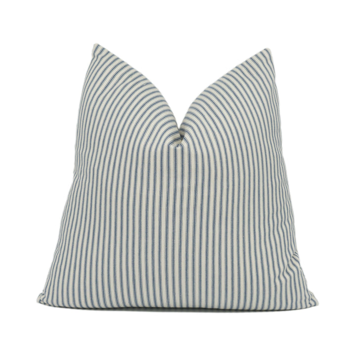 Sanderson - Sutton - Navy - Classic Woven Stripes Cushion Cover - Handmade Throw Pillow Designer Home Décor.