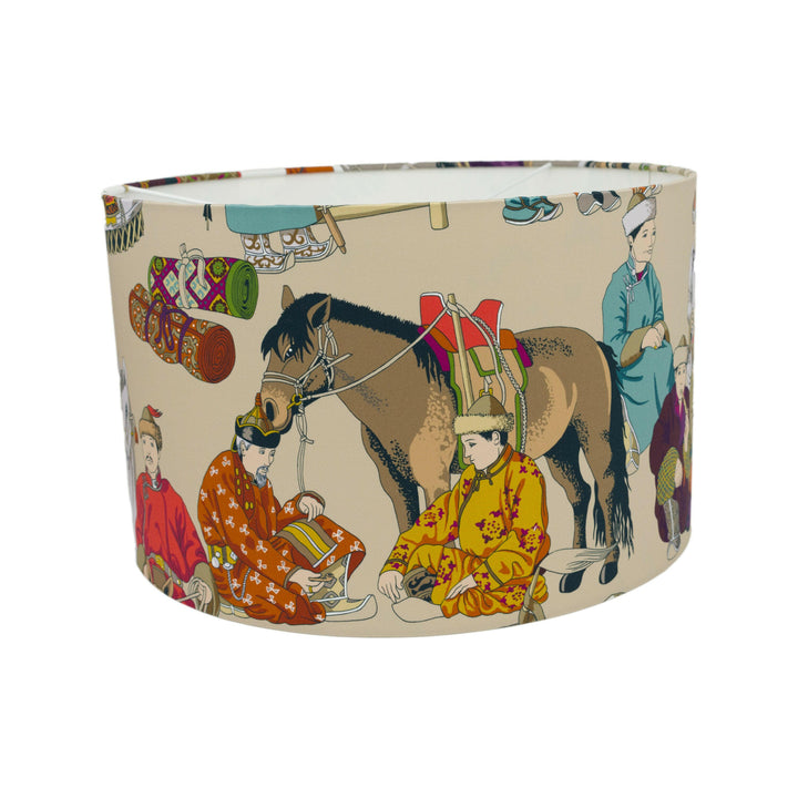 Manuel Canovas - Hazara - Turquoise - Lampshade - Ceiling Light -  Interesting Nomadic Horses Handmade Designer Home Décor.