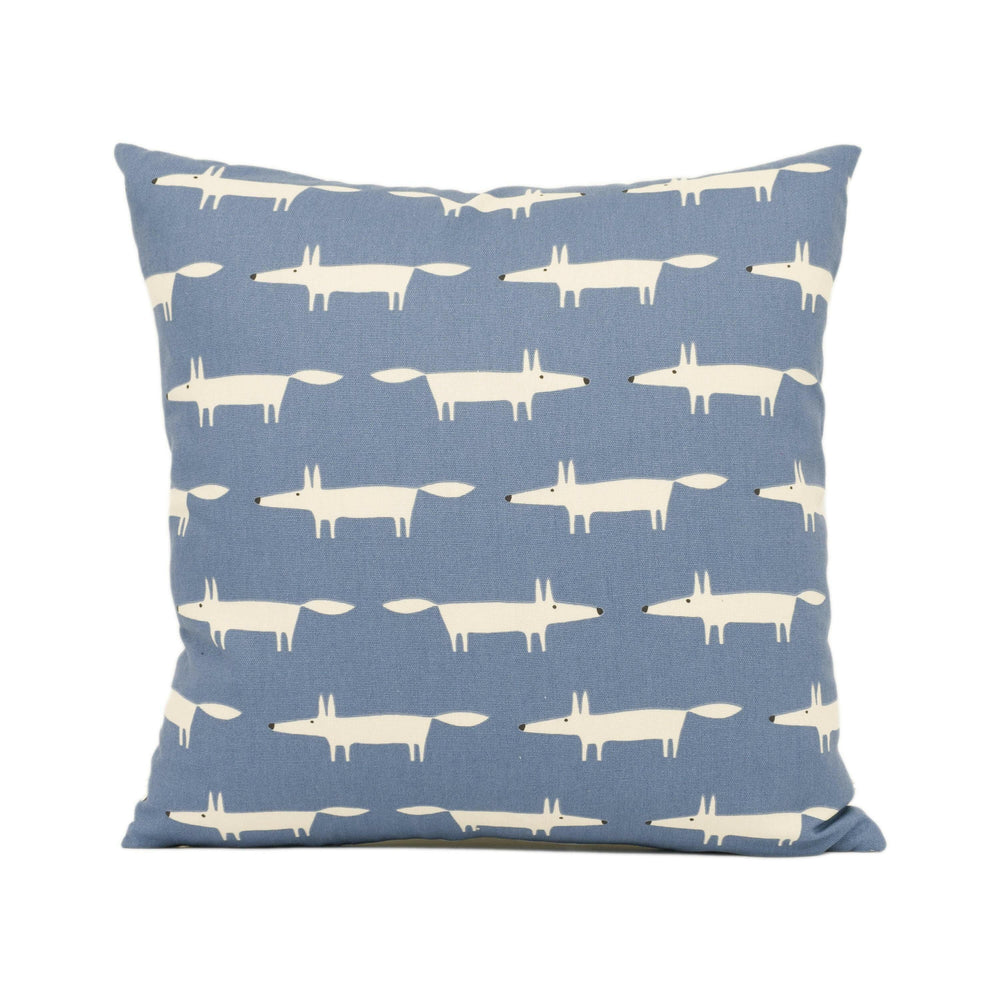 Scion - Little Fox - Navy - Super Cute Mini Mr Fox Cushion Cover - Handmade Throw Pillow Designer Home Decor.
