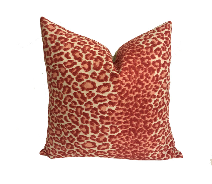 Colefax and Fowler - Panthera - Red - Soft Animal Print Stripe Designer Cushion Cover - Luxury Throw Pillow Handmade Home Decor