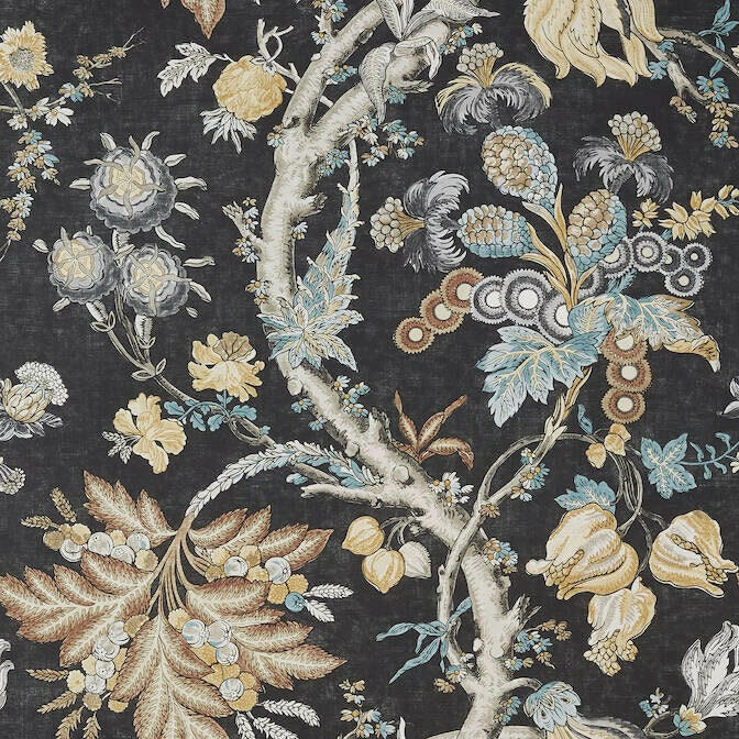 Thibaut - Chatelain - Charcoal - Made to Measure Curtains - draper panels Designer Home Décor.