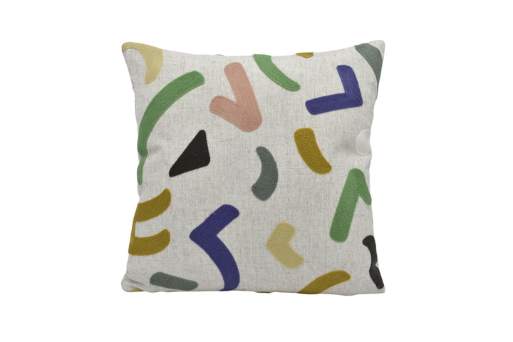 Camengo - Kaolin - Purple - Beautifully Simplistic Embroidered Curves Designer Cushion Cover - Luxury Throw Pillow - Handmade Home Decor.