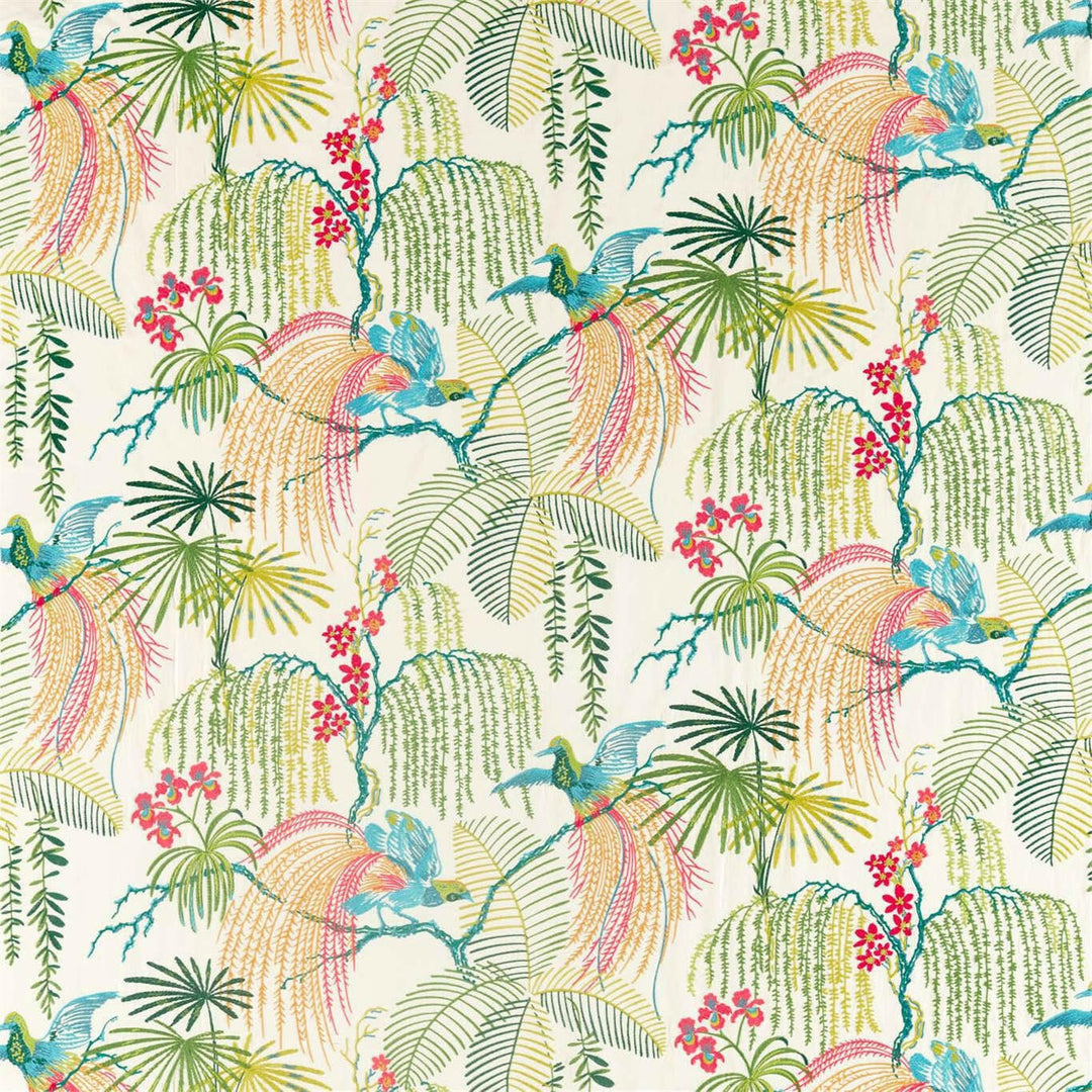 Sanderson - Rain Forest Embroidery - Tropical - Exotic Embroidered Cushion Cover - Handmade Throw Pillow - Designer Home Décor.