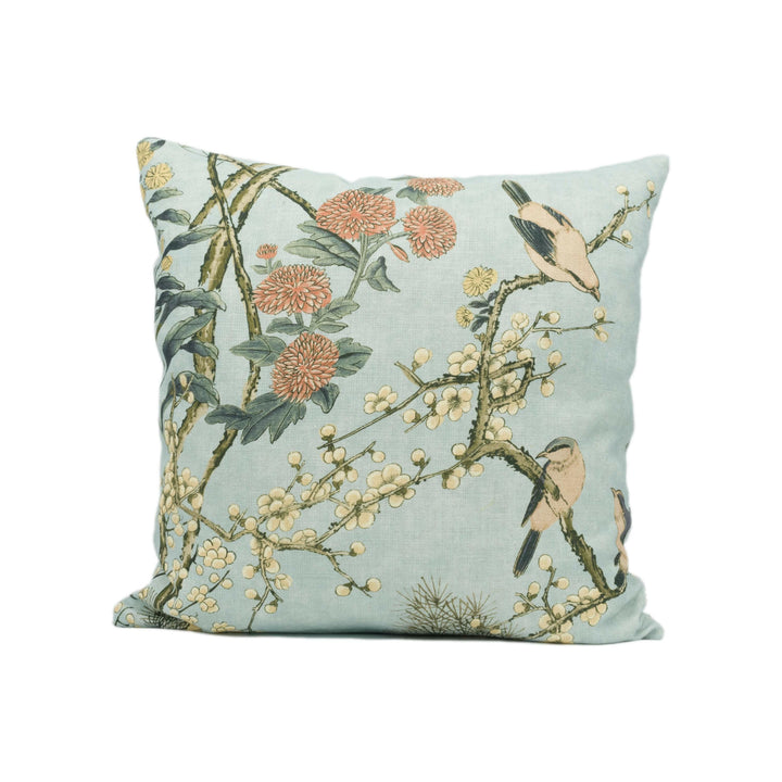 Thibaut - Katsura - Mist - Rich Winding Japanese Maple Floral Designer Cushion Cover - Luxury Throw Pillow - Designer Home Decor.