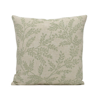 Thumbnail for a green and white pillow with leaves on it