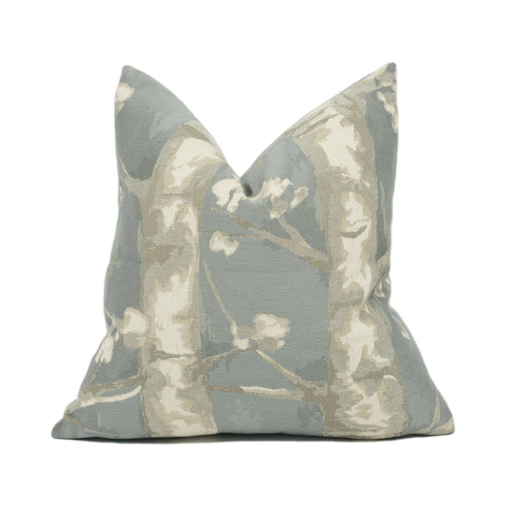 Voyage - Windermere - Dove - Subtle Birch Tree Woods Cushion Cover - Handmade Throw Pillow - Designer Home Décor.