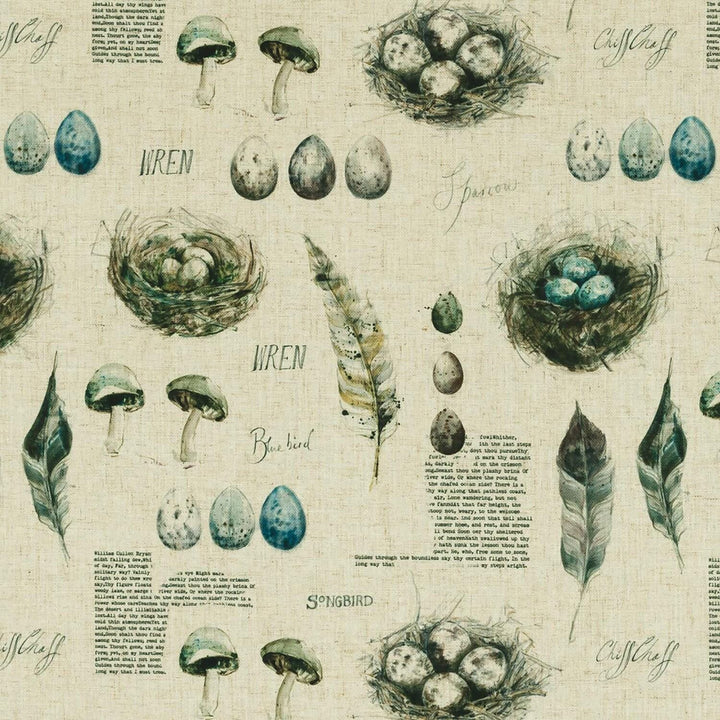 Clarke & Clarke x Studio G - Eggs and Nests - Linen - Wonderful Spring Cushion Cover Throw Pillow Designer Home Decor