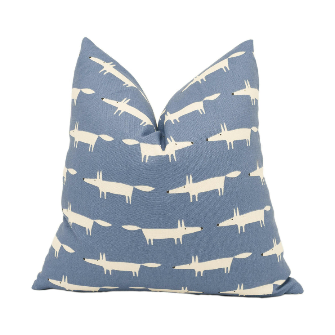 Scion - Little Fox - Navy - Super Cute Mini Mr Fox Cushion Cover - Handmade Throw Pillow Designer Home Decor.