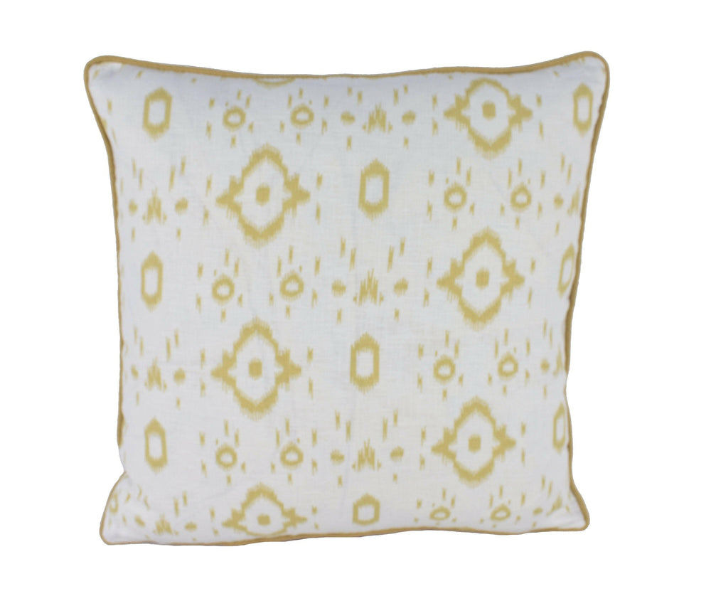 Veere Grenney for Schumacher - Tabitha - Straw - Versatile Exotic Ikat Designer Cushion Cover - Handmade Throw Pillow - Luxury Home Decor.