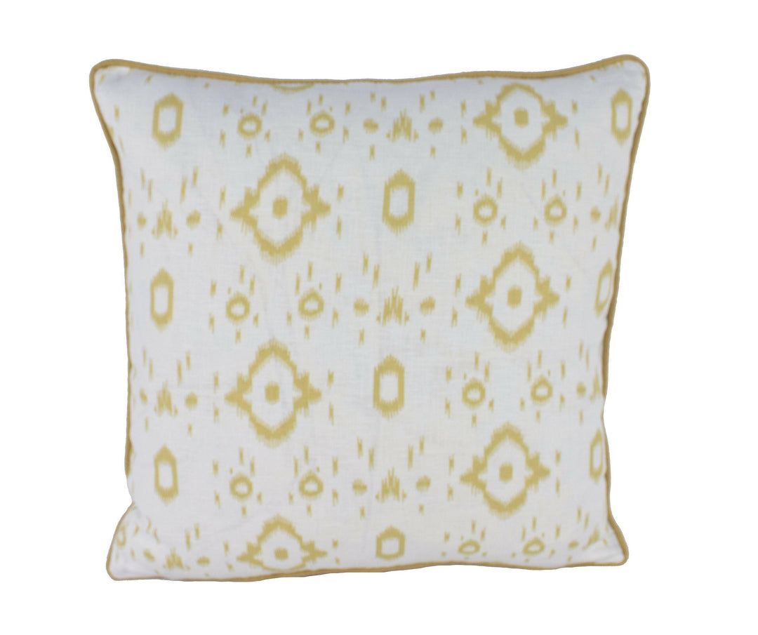 Veere Grenney for Schumacher - Tabitha - Straw - Versatile Exotic Ikat Designer Cushion Cover - Handmade Throw Pillow - Luxury Home Decor.