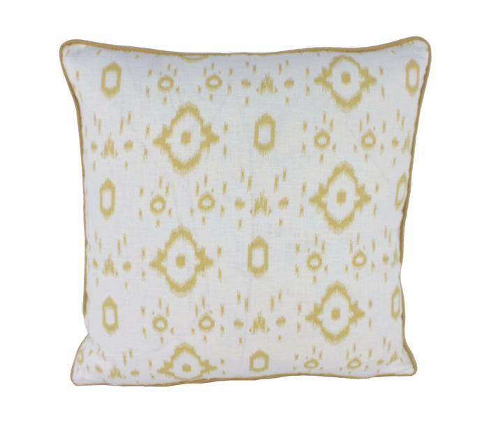 Veere Grenney for Schumacher - Tabitha - Straw - Versatile Exotic Ikat Designer Cushion Cover - Handmade Throw Pillow - Luxury Home Decor.