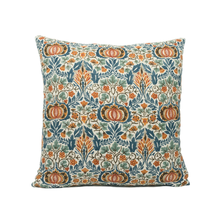 William Morris - Little Chintz - Teal / Saffron - Classic Morris Indian Inspired Pomegranate Designer Cushion Cover- Luxury Throw Pillow.