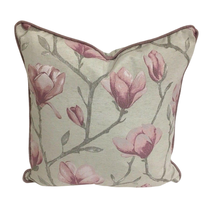 Voyage - Chatsworth - Rose - Magnificent Jacquard Magnolia Cushion Cover - Handmade Throw Pillow Designer Home Decor.