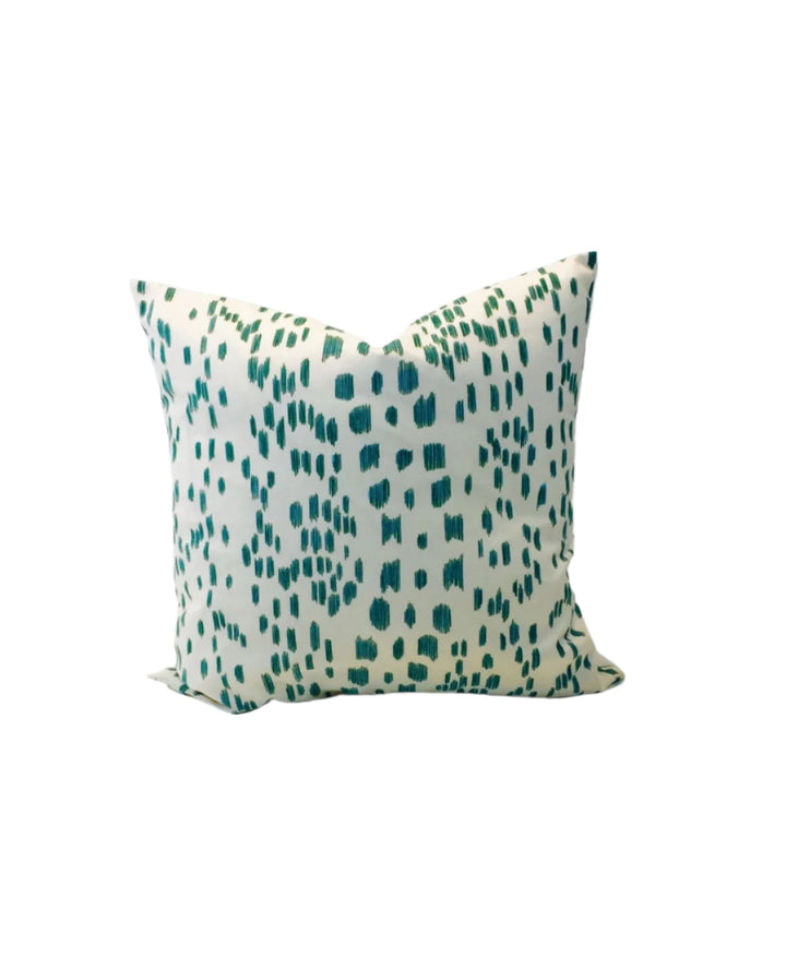 Brunschwig & Fils – Les Touches – Aqua – Cushion Cover – Vibrant Spotted Cotton