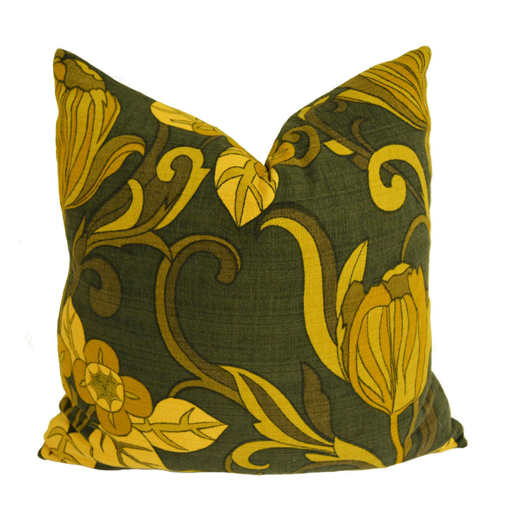 Vintage 1950's Indanthren Barkcloth Cotton Cushion Cover.