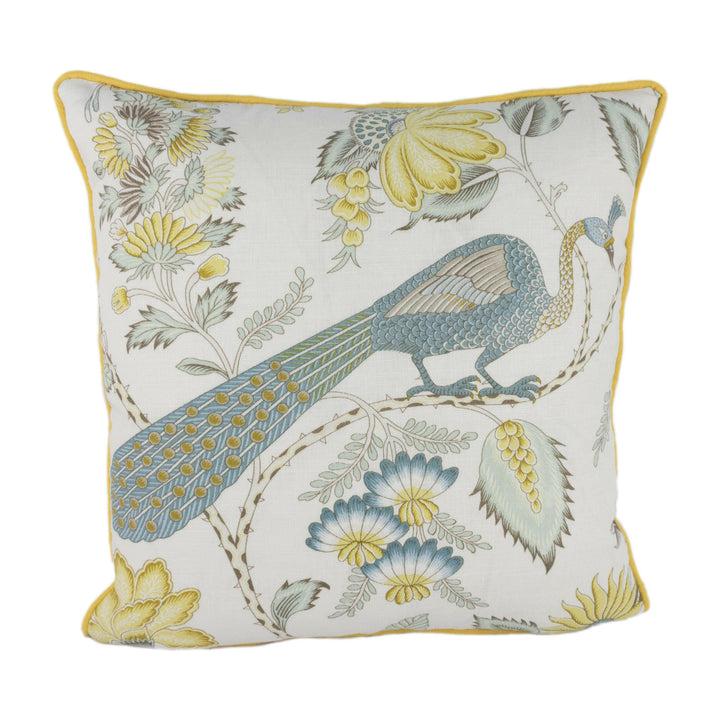 Schumacher - Campagne - Cadet / Citron - Lush Lively French Floral Designer Cushion Cover - Handmade Throw Pillow - Designer Home Decor.
