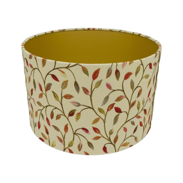 Voyage - Cervino - Red / Nut - Lampshade - Ceiling Light - Gold Lined Foliage Vines - Handmade Designer Home Décor.