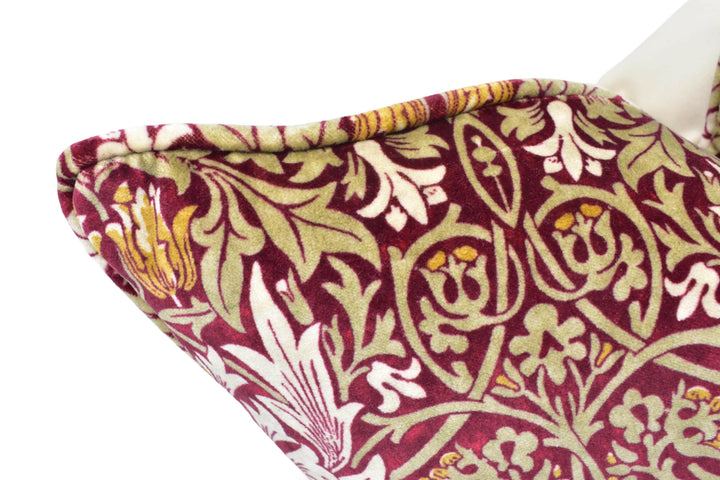 William Morris - Snakeshead Velvet - Crimson / Saffron - Dramatic Sumptuous Flame Designer Floral Velvet Cushion Cover - Luxury Throw Pillow.