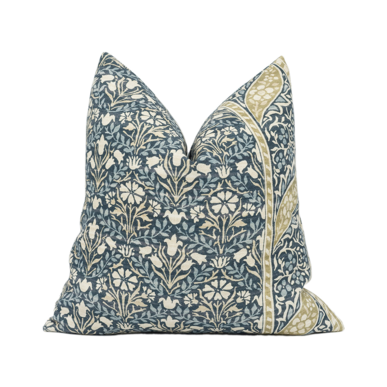 William Morris - Morris Bellflowers - Indigo / Sage - Classic English Floral Designer Cushion Cover Home Décor Throw Pillow