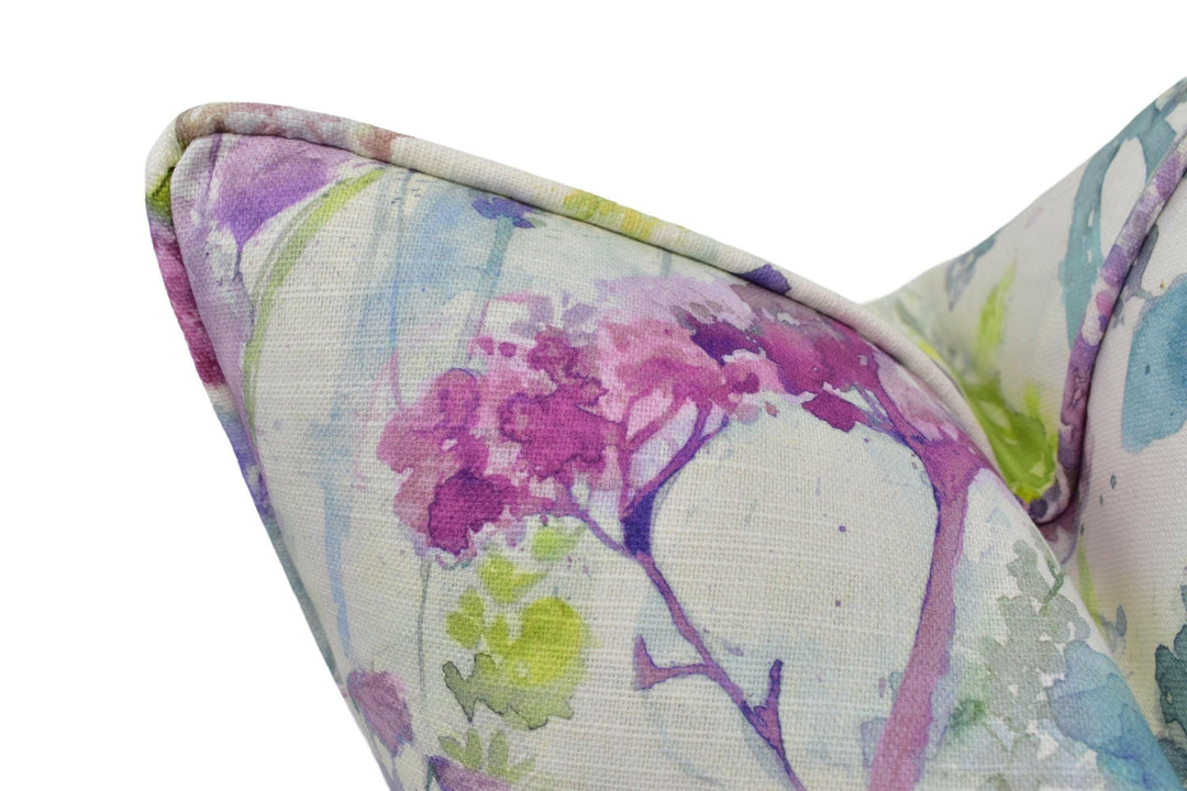 Voyage - Ilinizas - Summer - Elegant Watercolour Floral Meadow Designer Cushion Cover - Luxury Throw Pillow - Handmade Home Decor.