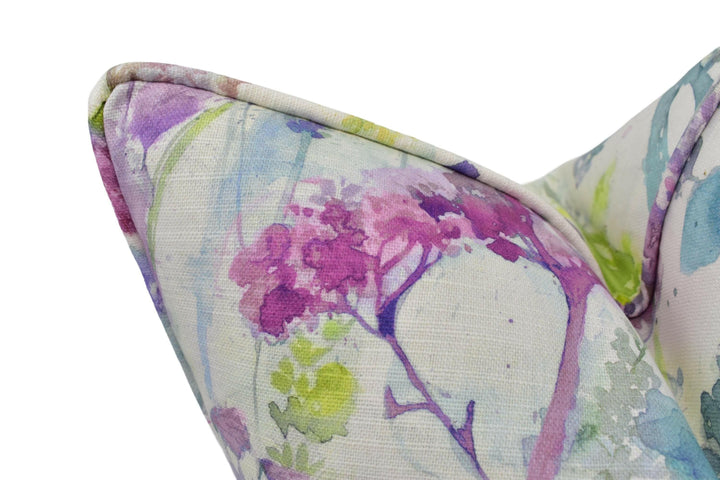 Voyage - Ilinizas - Summer - Elegant Watercolour Floral Meadow Designer Cushion Cover - Luxury Throw Pillow - Handmade Home Decor.
