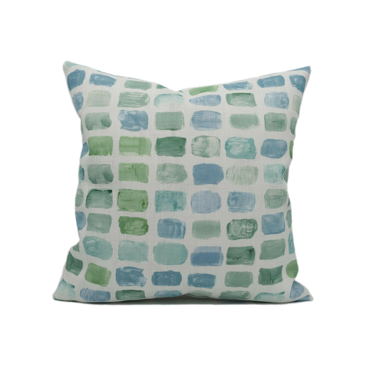 Schumacher - Mary McDonald - Palette - Seaglass - Unique Watercolour Geometric Cushion Cover - Handmade Throw Pillow - Designer Home Décor.