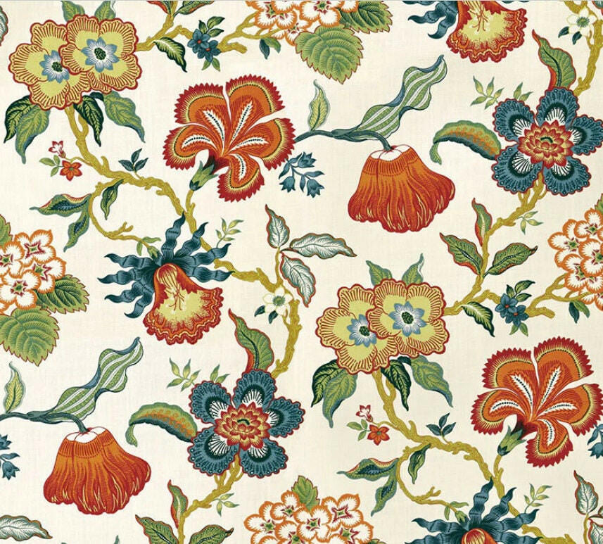 Schumacher - Hothouse Flowers - Spark - Exotic Floral Motif Designer Cushion Cover - Handmade Throw Pillow - Luxury Home Decor.