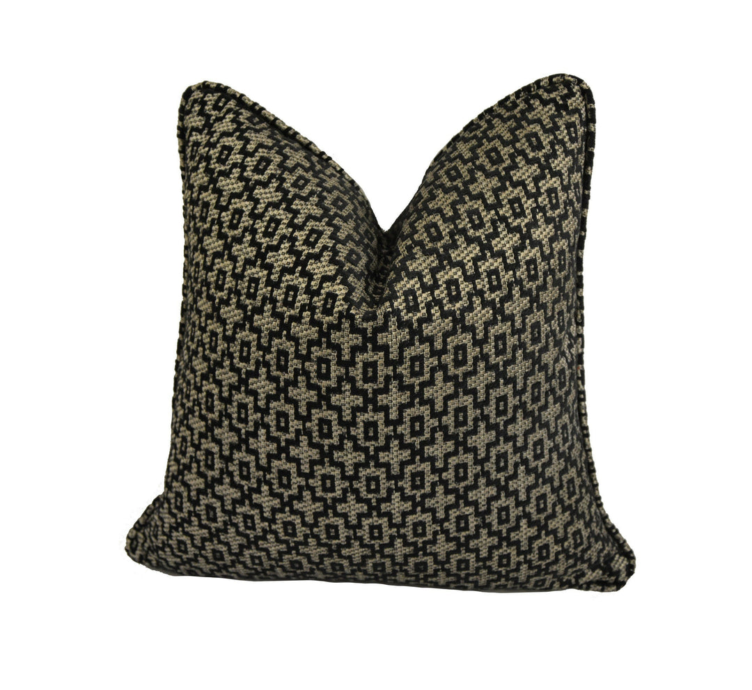 Clarke and Clarke - Mansour - Charcoal - Stunning Chenille Cushion Cover Throw Pillow Designer Home Decor.
