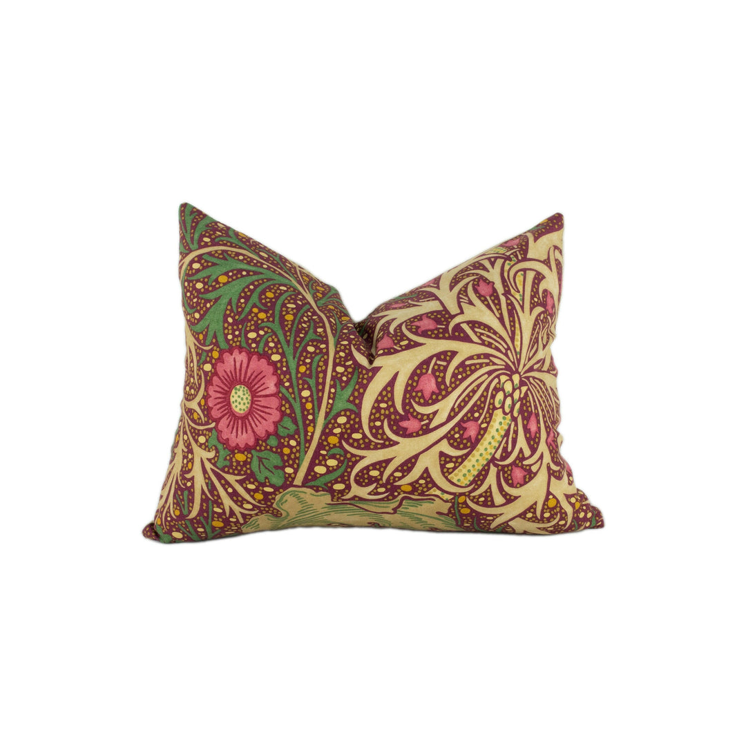 William Morris - Seaweed - Aubergine / Bayleaf - Cushion Cover Throw Pillow Designer Home Decor.