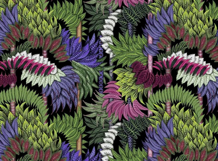 Designers Guild x Christian Lacroix - Belorizonte Soft - Jais - Bold Jungle Floral Cushion Cover - Designer Velvet Pillow Cover - Calathea.