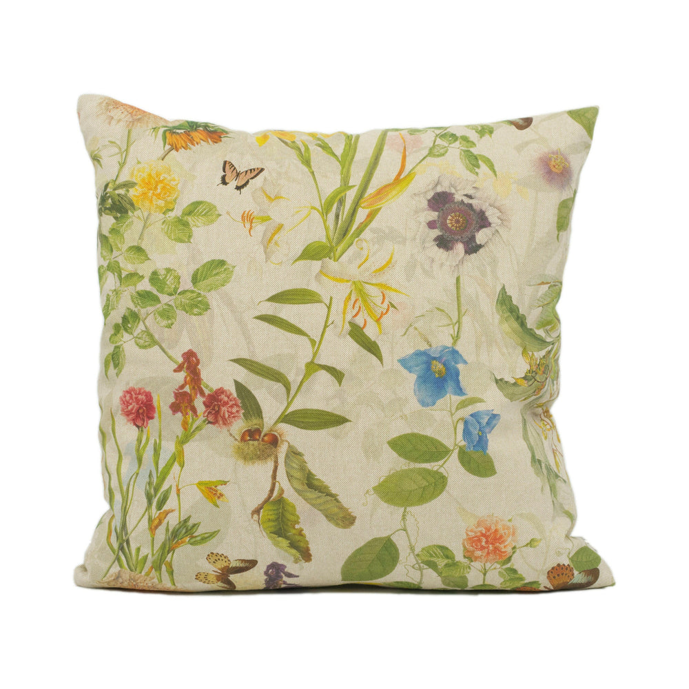 Clarke and Clarke - Secret Garden - Linen - Charming Wildflower Butterfly Garden Floral Cushion - Handmade Throw Pillow - Designer Home.