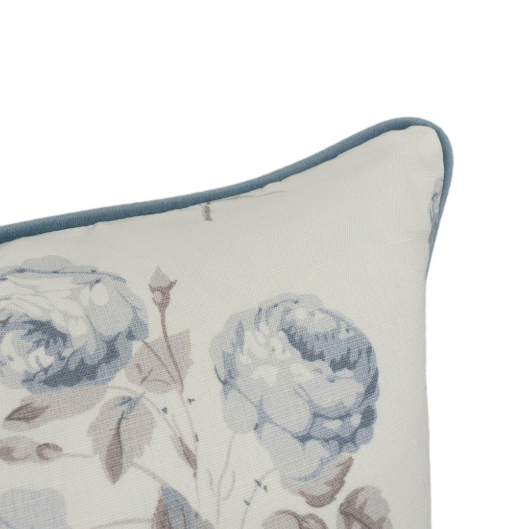 Colefax and Fowler - Bowood - Blue / Grey - Plain or Piped - Iconic Floral Designer Cushion Cover Handmade Throw Pillow Luxury Home Decor.