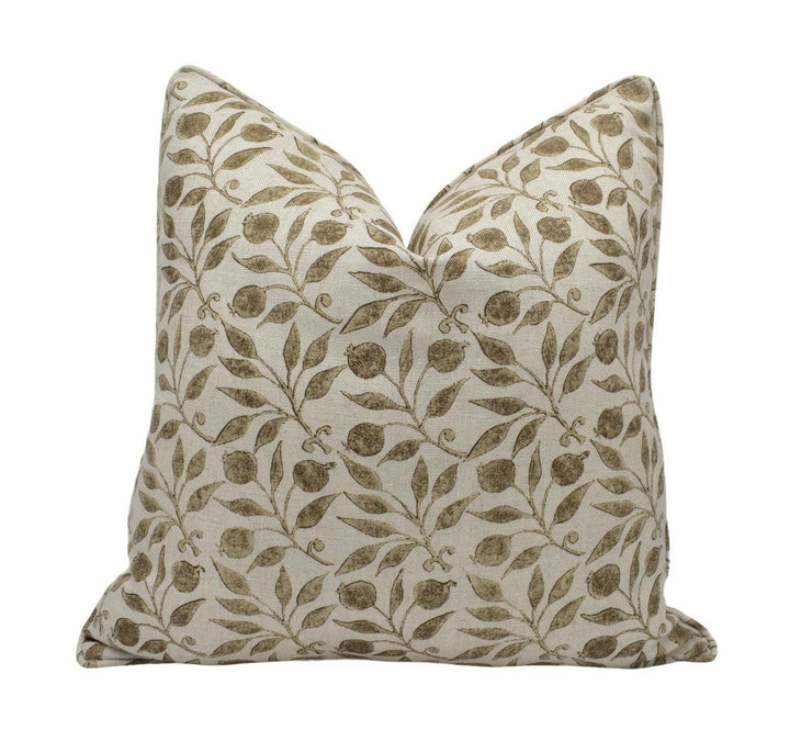 William Morris - Rosehip - Linen / Ecru - Classic Morris Designer Cushion Cover - Intricate Floral Pillow Cover - Beige and Brown Pattern.