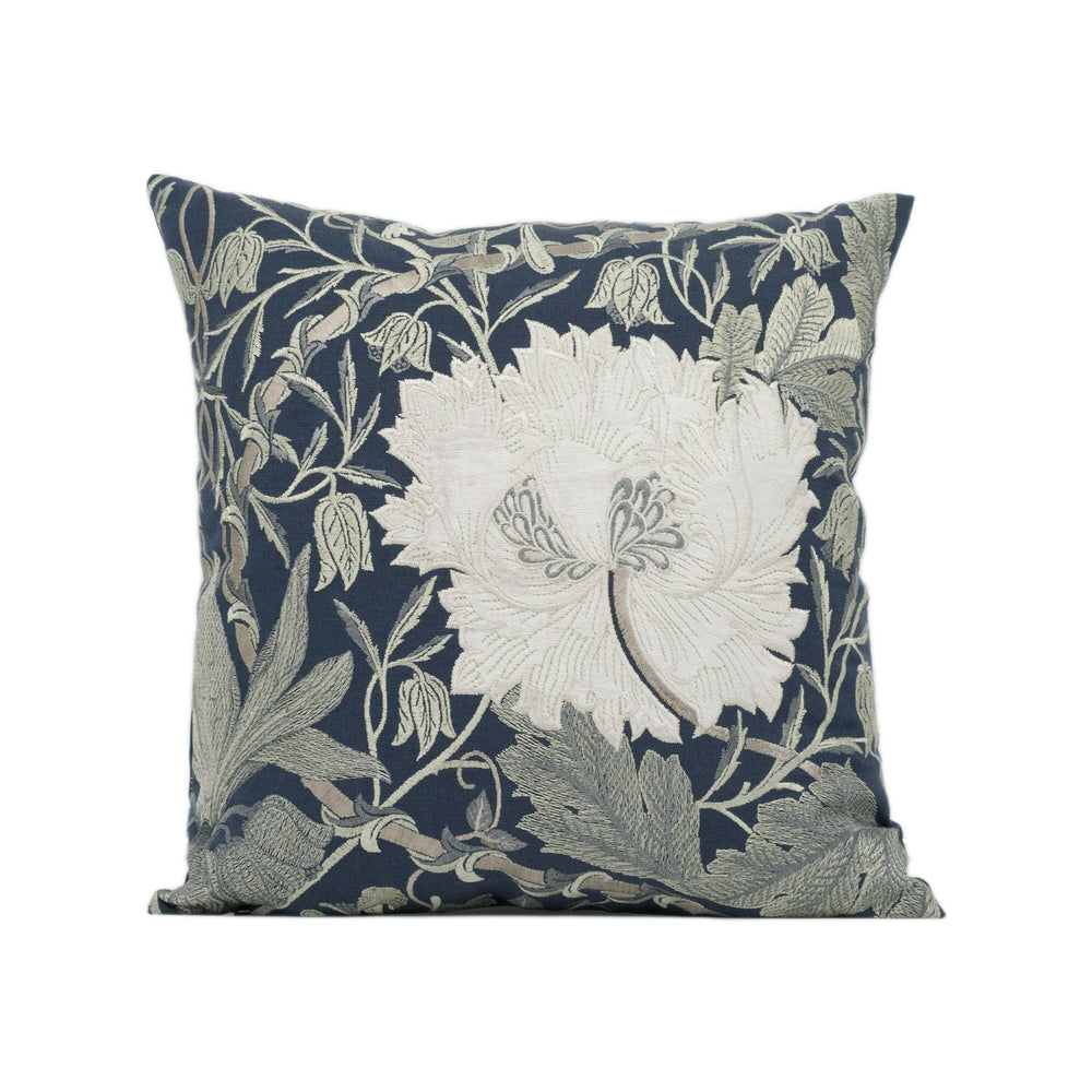 William Morris - Pure Honeysuckle & Tulip Embroidery - Inky Purple - Classic Cushion Cover - Handmade Throw Pillow - Designer Home Décor.