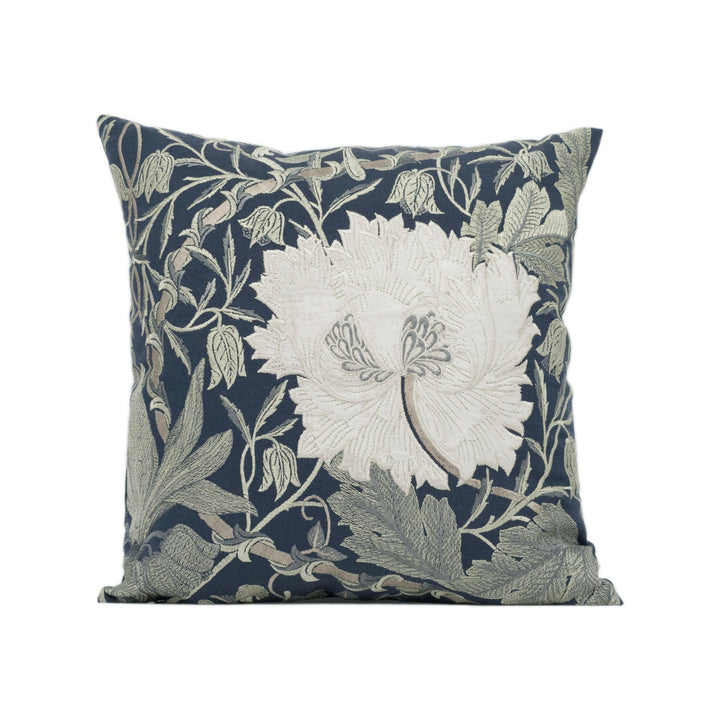 William Morris - Pure Honeysuckle & Tulip Embroidery - Inky Purple - Classic Cushion Cover - Handmade Throw Pillow - Designer Home Décor.