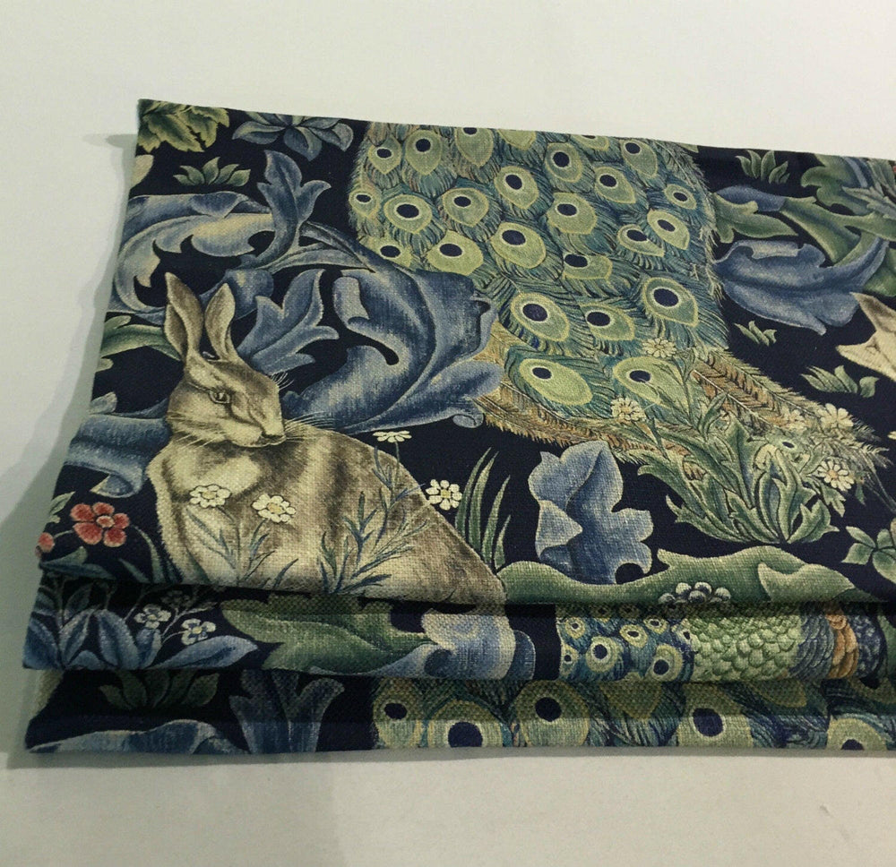 William Morris Forest Indigo Linen Made To Measure Professionally Made Roman Blind.