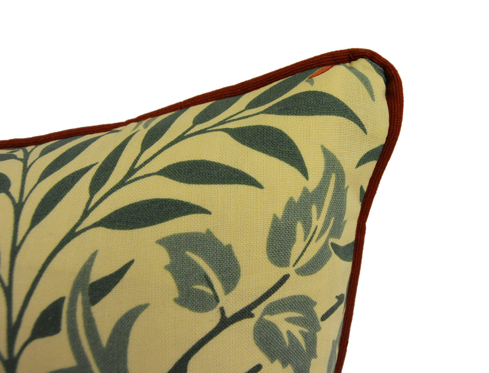 William Morris - Sweet Briar - Green / Coral - Cushion Cover Throw Pillow Designer Home Decor.