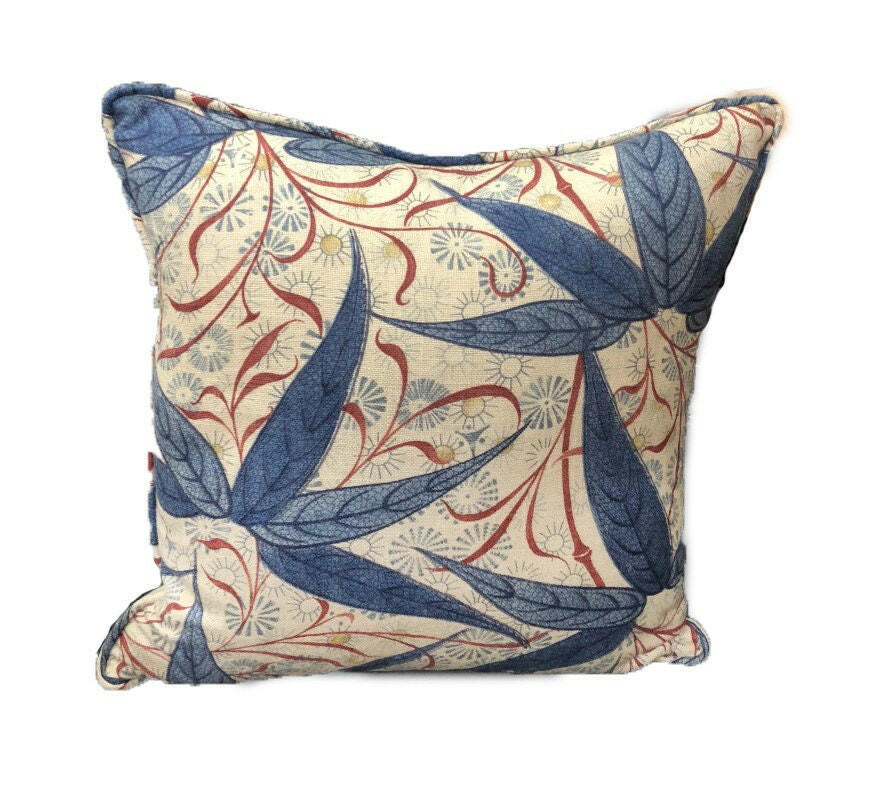 William Morris - Bamboo - Indigo / Woad - Cushion Cover Throw Pillow Designer Home Decor.