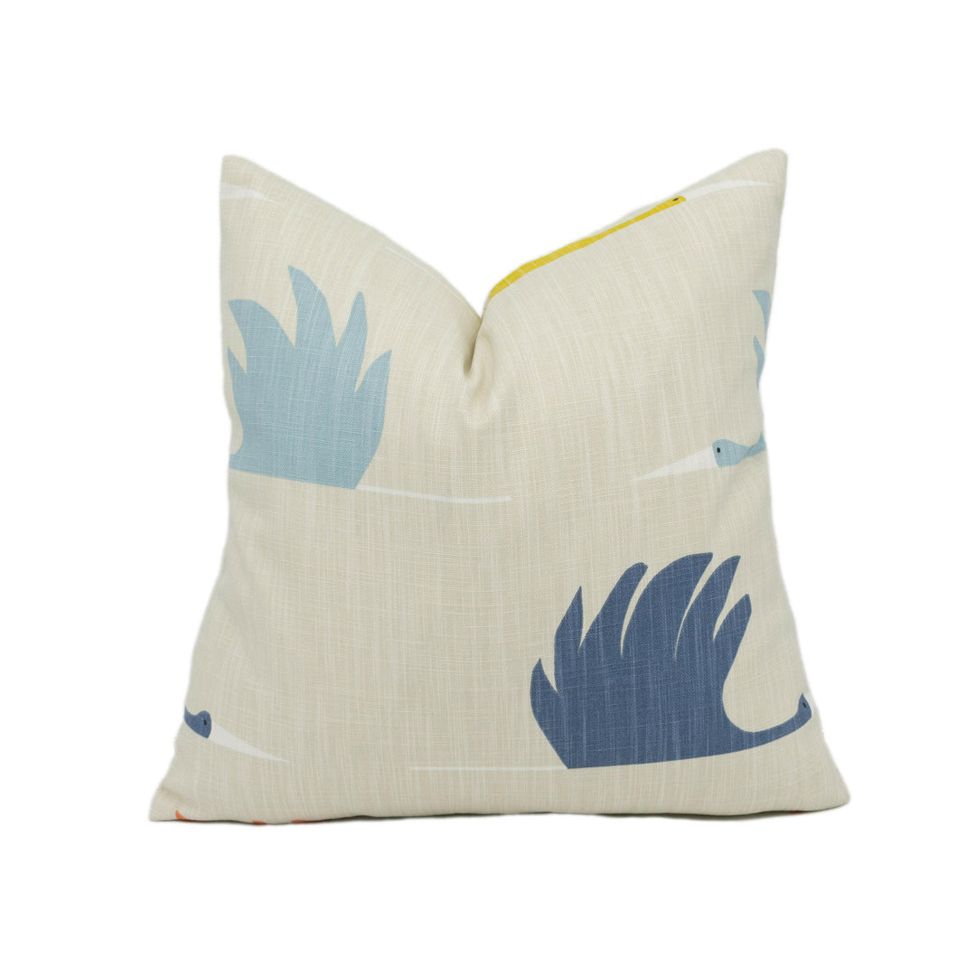Scion - Colin Crane - Pink Grapefruit / Ink / Sky - Charming Colin Crane Cushion Cover - Handmade Throw Pillow - Designer Home Decor.