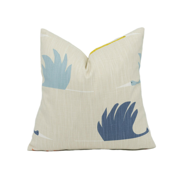 Scion - Colin Crane - Pink Grapefruit / Ink / Sky - Charming Colin Crane Cushion Cover - Handmade Throw Pillow - Designer Home Decor.