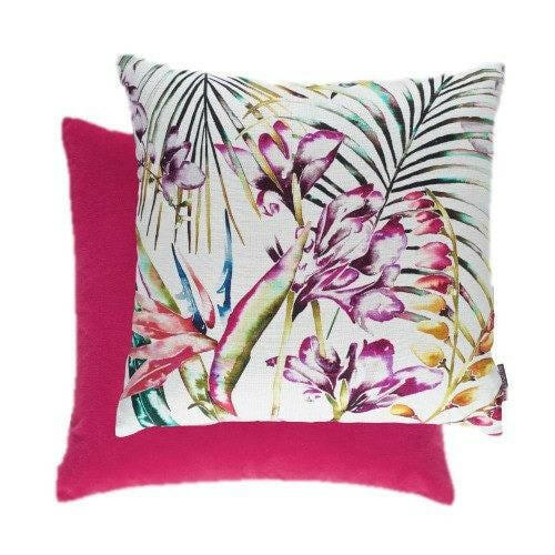 Harlequin - Paradise - Papaya / Flamingo / Apple - Dynamic Energetic Exotic Floral Designer Cushion Cover - Luxury Throw Pillow - Handmade.