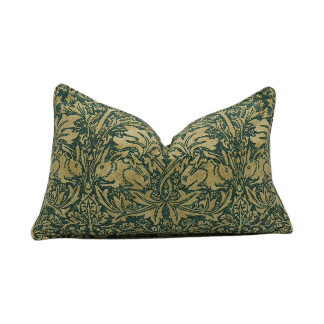 William Morris - Brer Rabbit - Forest / Manilla - Cushion Cover Throw Pillow Designer Home Decor.