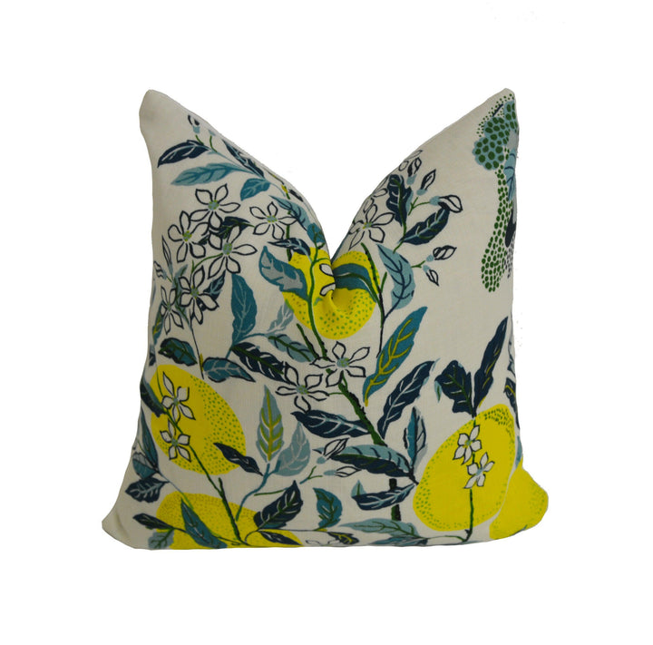 Schumacher - Citrus Garden - Pool - Whimsical Fruit Trees - Designer Cushion Cover - Handmade Throw Pillow Luxury Decor.