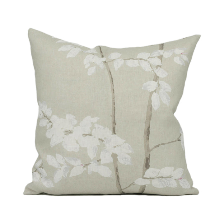 Lewis & wood - Beech - Linen - Beautiful Delicate Tree Sapling Motif Cushion Cover - Handmade Throw Pillow - Designer Home Décor.
