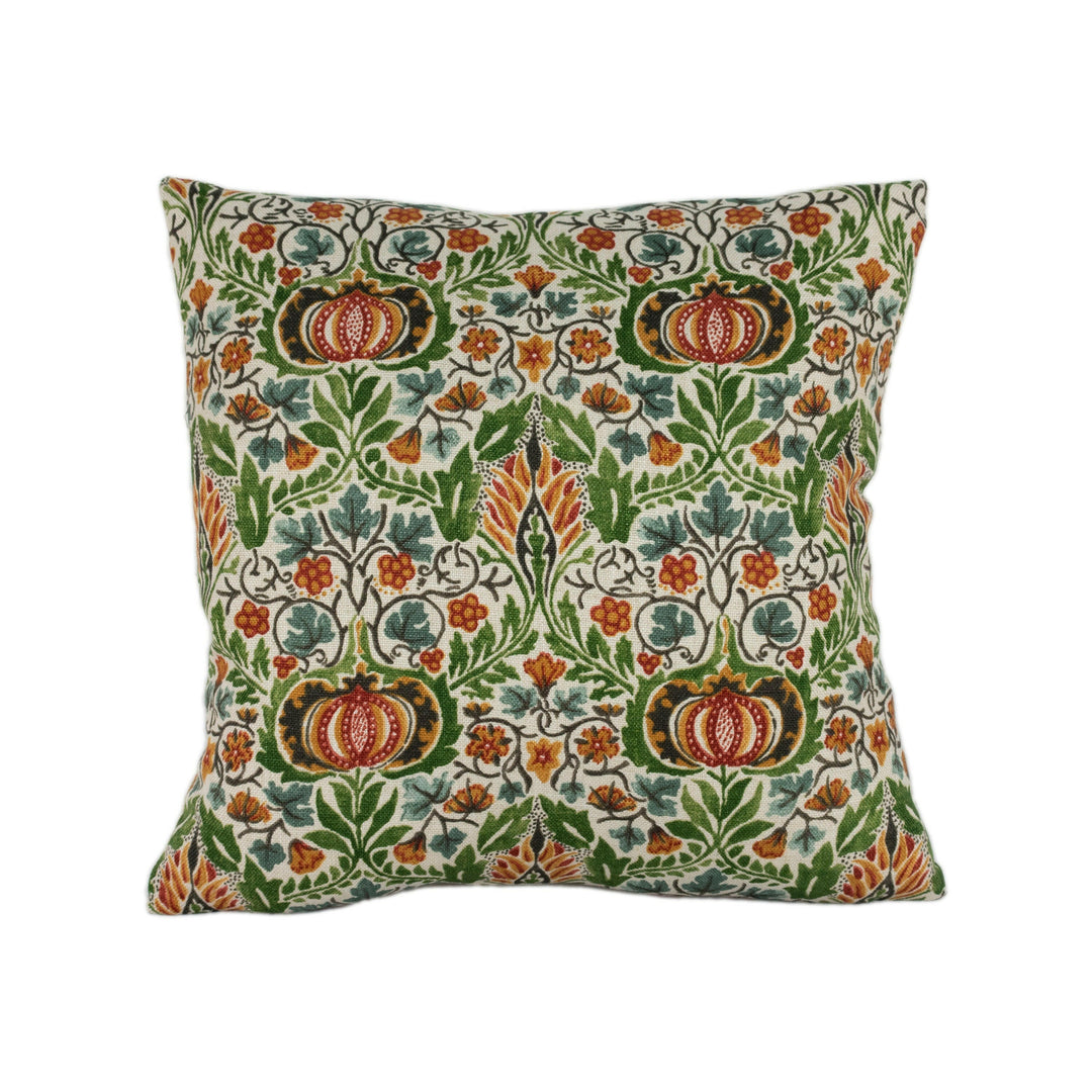 William Morris - Little Chintz - Olive / Ochre - Classic Morris Indian Inspired Pomegranate Designer Cushion Cover- Luxury Throw Pillow.