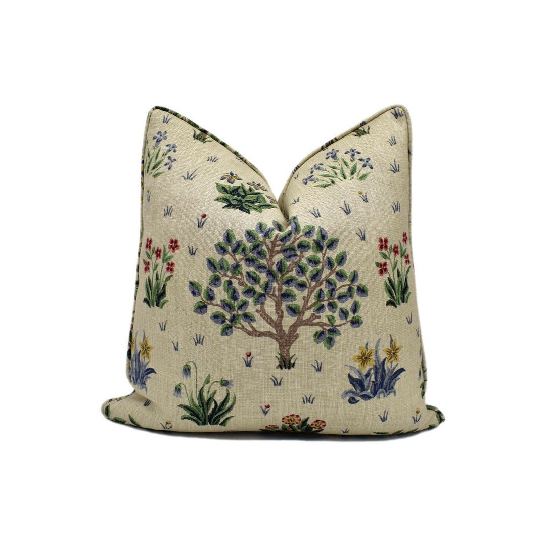 William Morris - Orchard - Forest / Indigo - Delicate Medieval Tree Tapestry Designer Cushion Cover - Luxury Throw Pillow - Handmade Home.